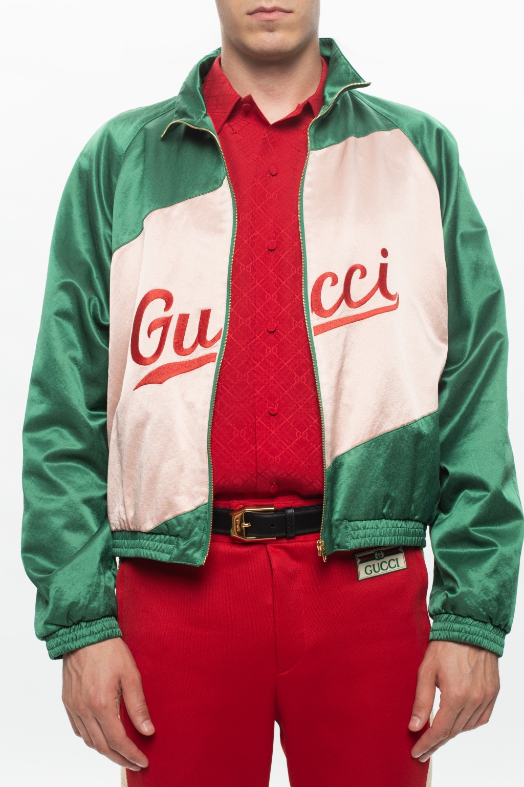 Gucci gucci leather logo embossed